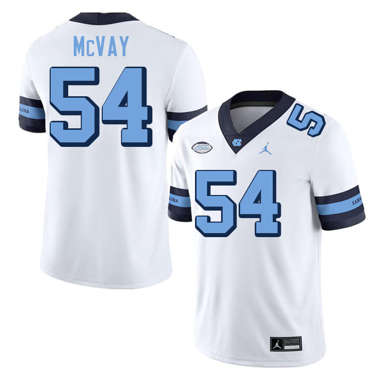 #54 Miles McVay North Carolina Tar Heels College Football Jersey Stitched-Retro White